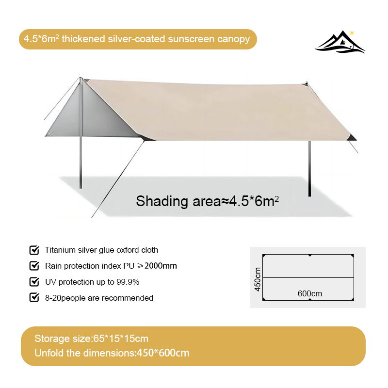 Thickened Silver-Coated Sunscreen Canopy